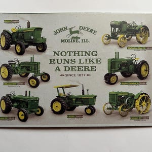 John Deere Tractor Tin Metal Sign Man Cave Decor Garage Regali per uomini Decorazione da parete per garage Tractor Sign Rustico Stile vintage 11,75"X7,75"