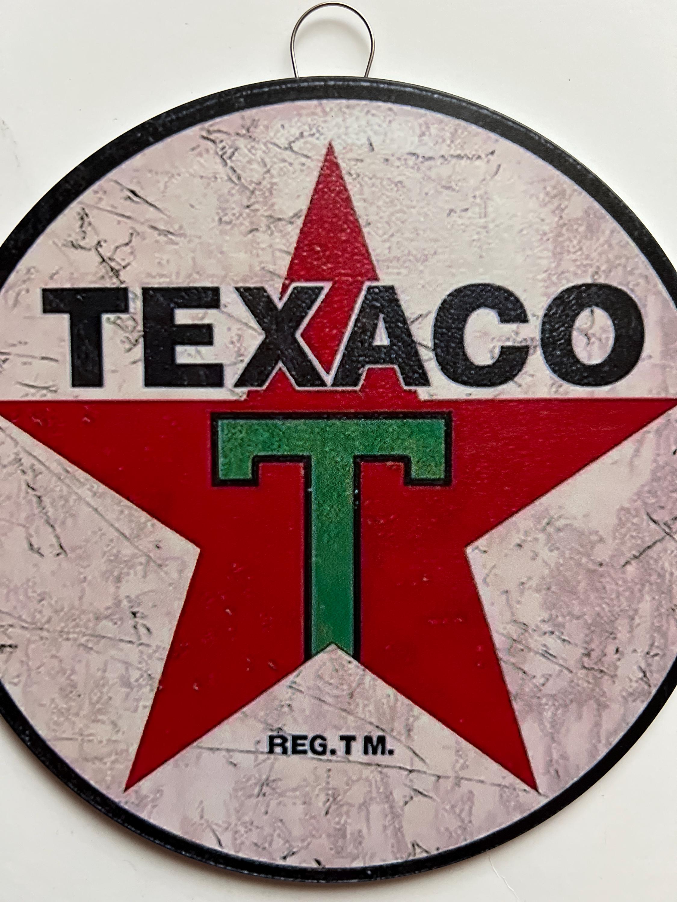 Texaco 8" Rustic Round Metal Sign Man Cave Tin Sign Garage Sign Gifts ...