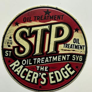 STP Motor Oil 8&quot; Tin Metal Sign Motor Oil Gas Mancave Decor Racing Sign Rustic Garage Vintage Style Home Decor Gifts for Dad Small Sign