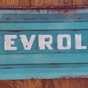 Chevrolet Tailgate Vintage Style New Metal Sign Embossed Man Cave Garage Decor Gas Station Oil Racing Rustic Style