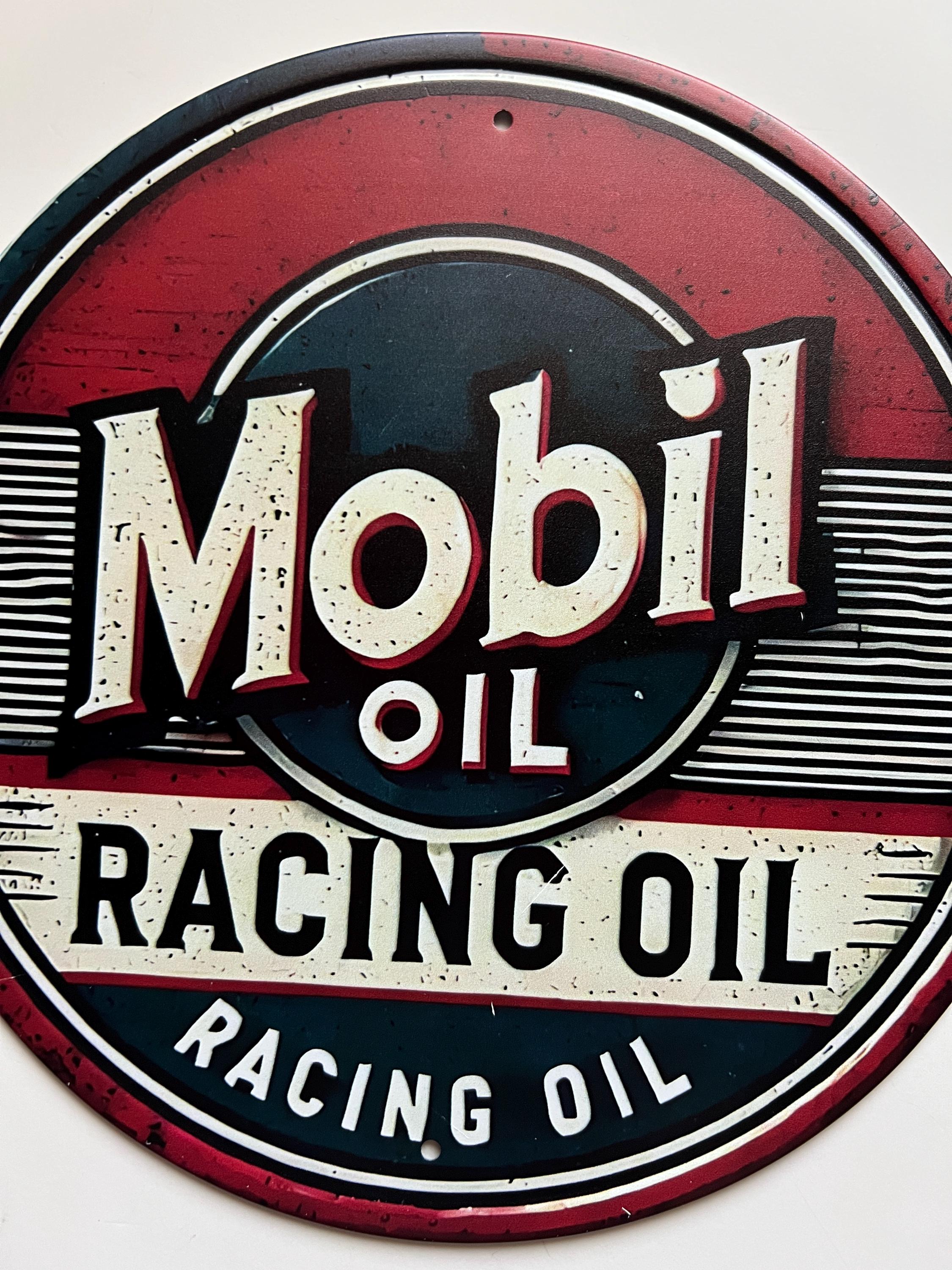 Mobil Gasoline 8" Tin Metal Sign Motor Oil Gas Station Mancave Decor ...