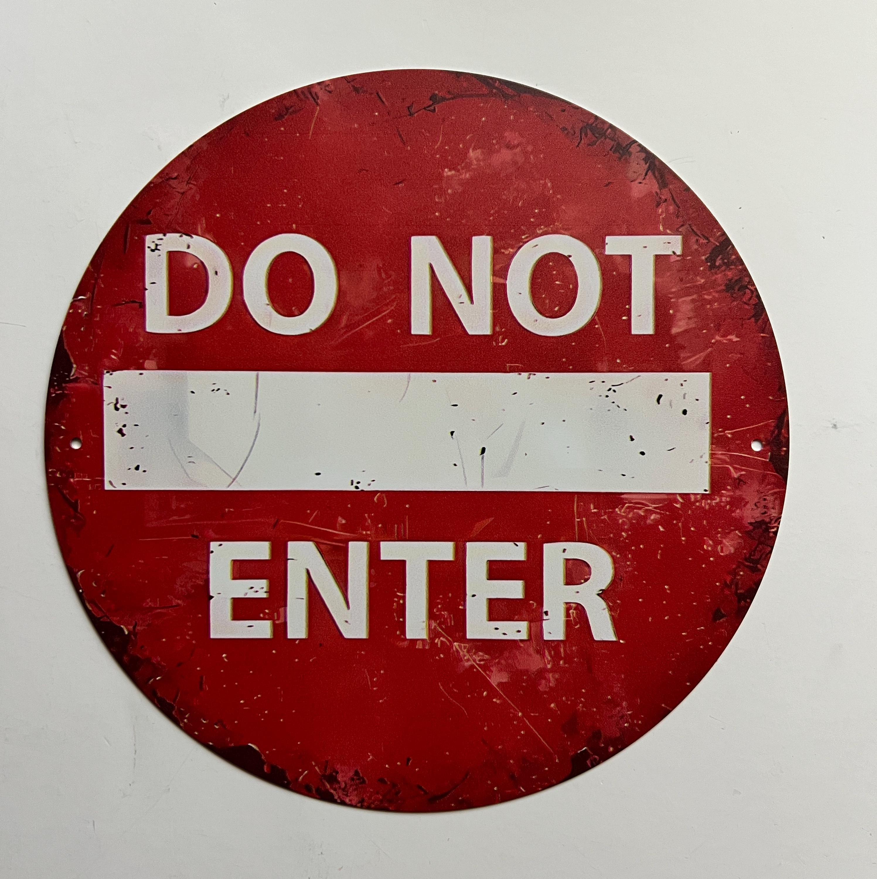 8" Do Not Enter Metal Sign Hanging Enter Sign Red Circle Sign for Door ...