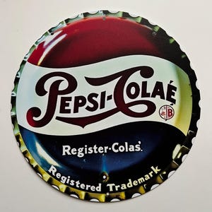 7.5" Round Pepsi Cola Tin Metal Sign Pepsi Decor Garage Wall Decor for Garage Rustic Vintage Style Sign Soda Pop Gifts for Soda Lovers