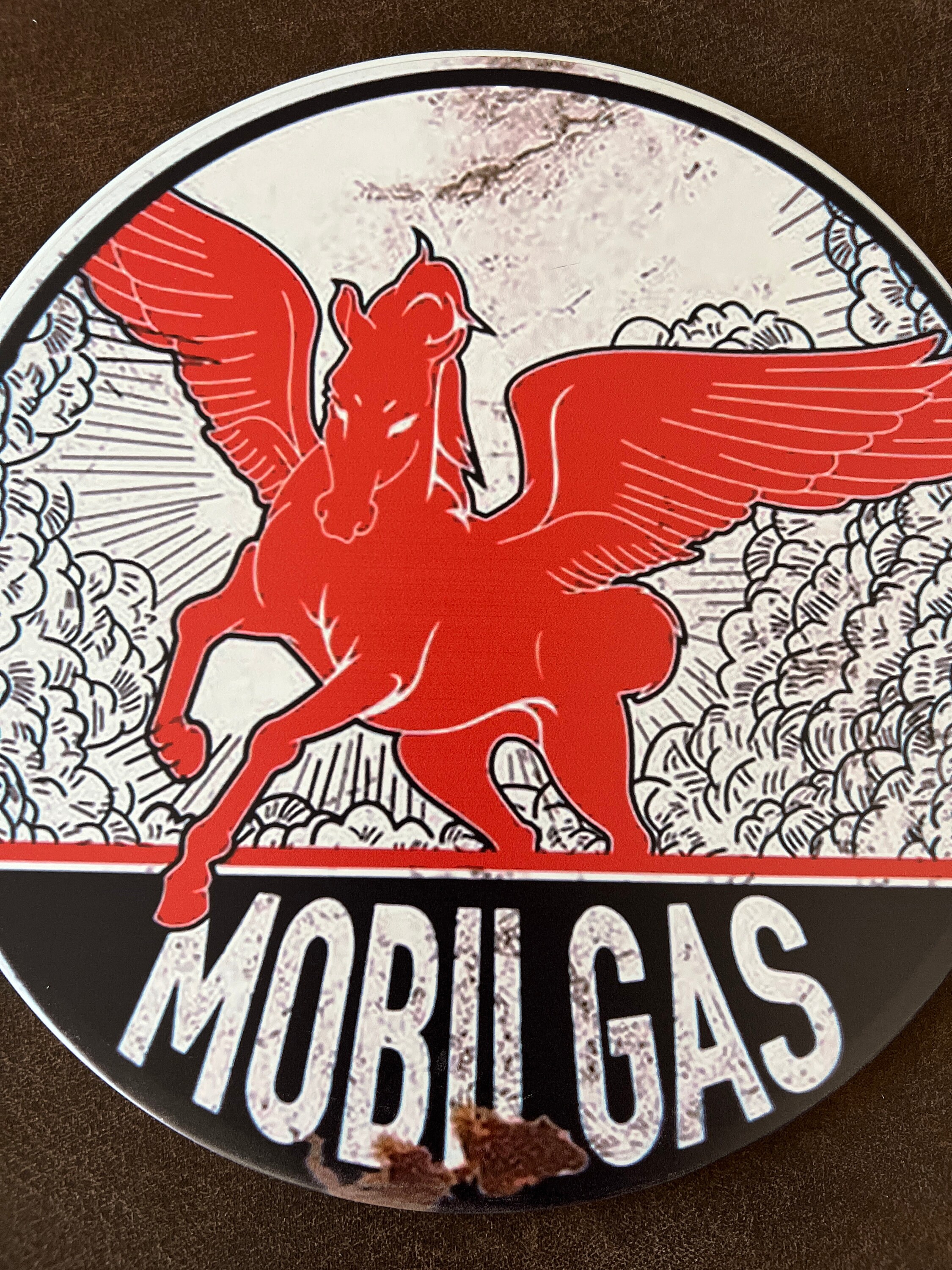 Mobil Gasoline Metal Tin Sign Motor Oil Gas Station Mancave Decor ...