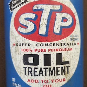 STP Oil Treatment Motor Oil Half Oil Can Metal Wall Decor Mancave Garage Shop Bar Toolshed