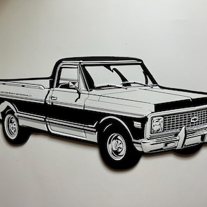 Old Chevrolet Truck Wall Art Metal Sign Embossed Man Cave Decor Bar Garage Shop Box Chevy Truck