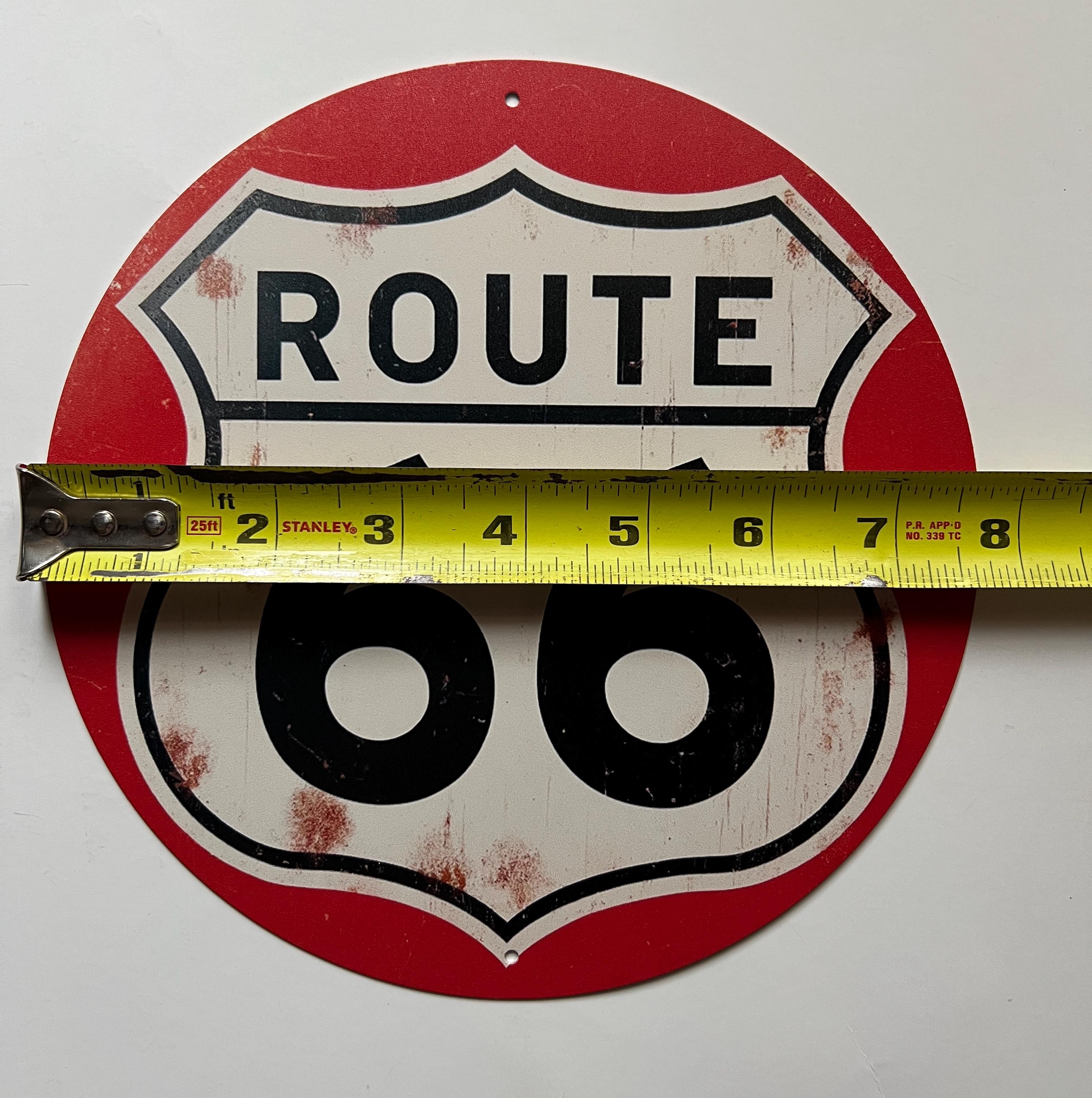 Route 66 Rustic Round Metal Sign Man Cave 8" Tin Sign Garage Sign Gifts ...