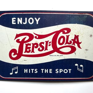 11.75&quot; Pepsi Tin Metal Sign Man Cave Decor Bar Garage Shop Birthday Gift for Men Pepsi Wall Decor for Garage Rustic Vintage Style Rectangle