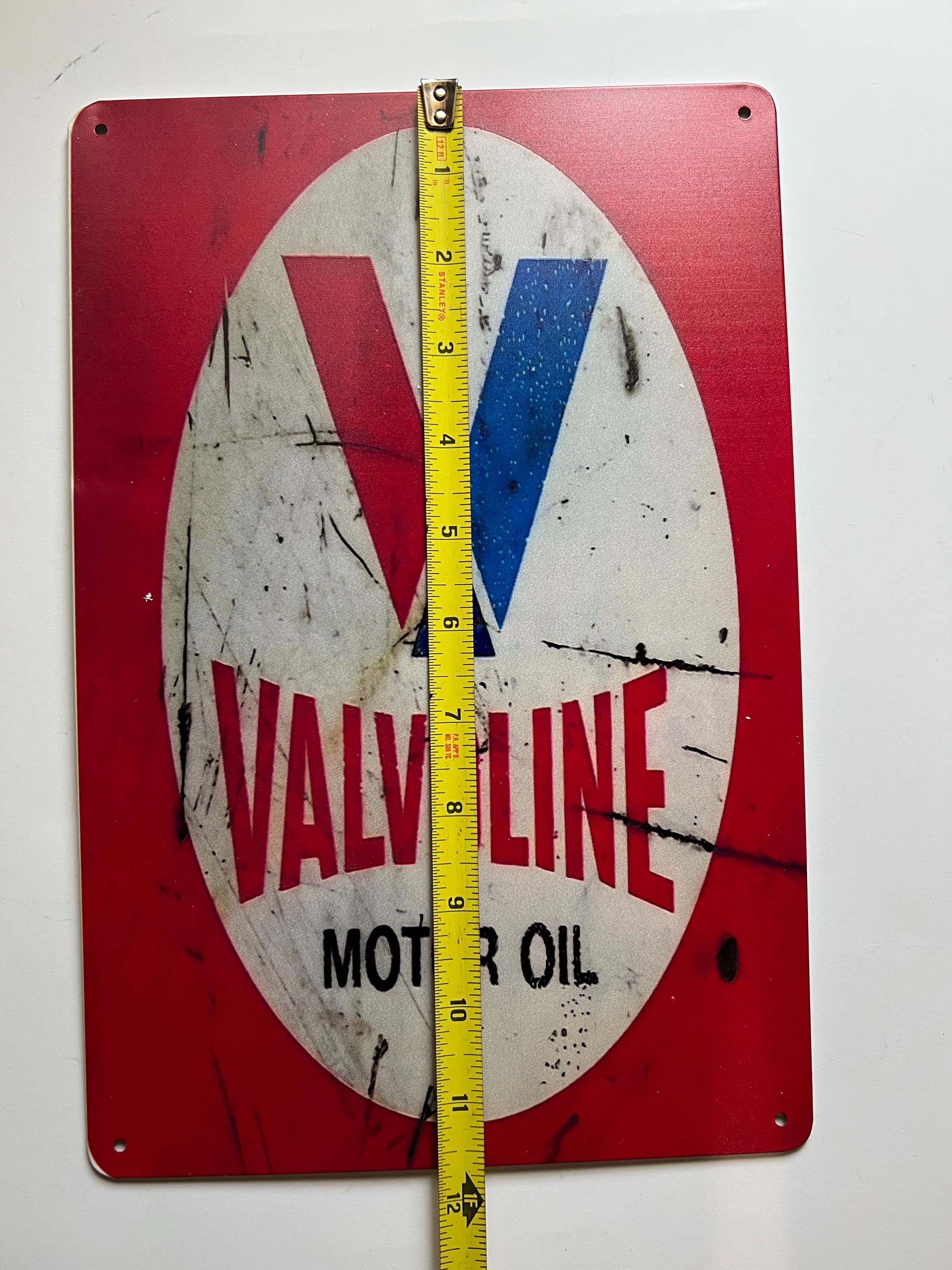 Valvoline Motor Oil Gas Metal Sign Mancave Garage Shop Vintage