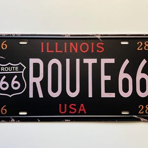 Placas de licença da Rota 66 de Illinois Placas de garagem para homens Placas de transporte Decoração de parede de caverna do homem Decoração de quarto Placas dos EUA Placa para carro 12"x6