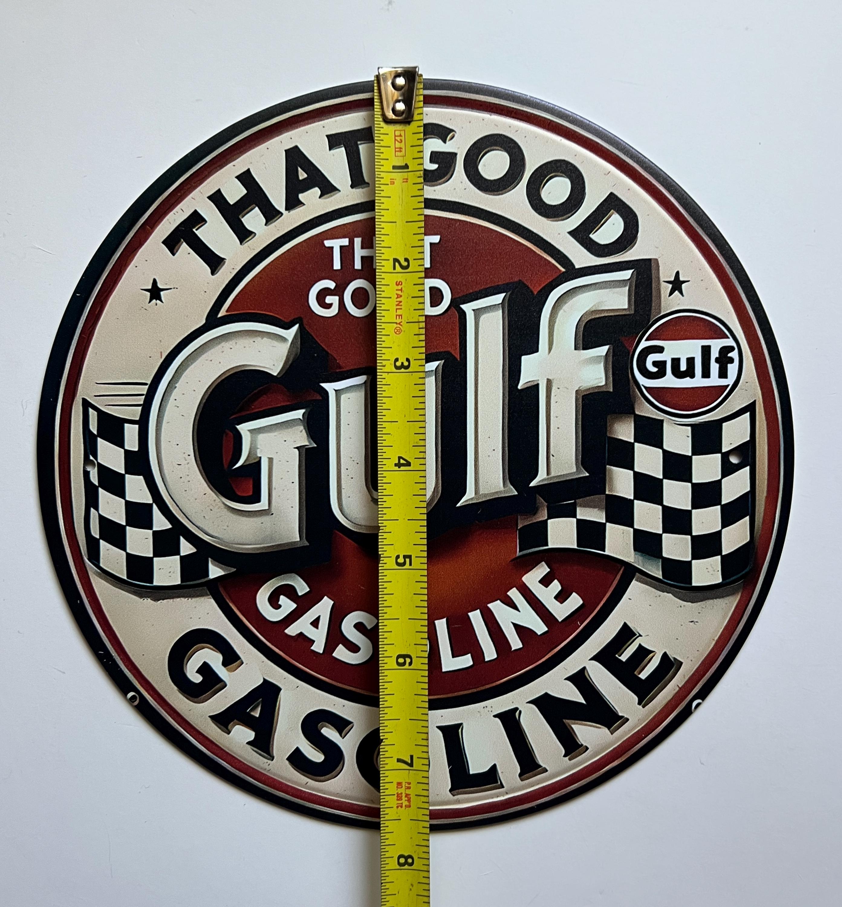 8" Gulf Oil Logo Gasoline Metal Sign Motor Oil Gas Station Mancave ...