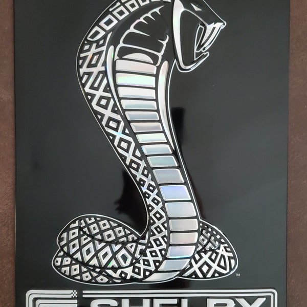 Shelby Cobra Logo Metal Sign Motor Oil Gas Station Mancave Decor Cartel de chapa Tienda de garaje en relieve