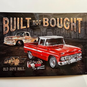 Cartello in metallo stile vintage Chevrolet in rilievo 17&quot;x12&quot; Cartello Man Cave Garage Decor Stazione di servizio Petrolio Corse Stile rustico Costruito non acquistato