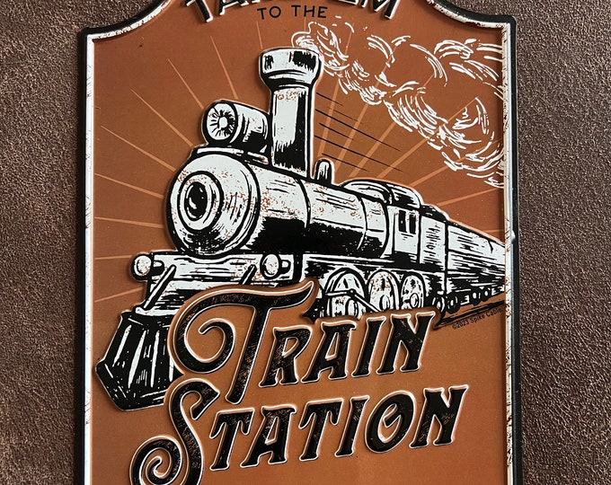 Train Station Yellowstone Metal Sign Embossed Man Cave Garage Sign ...