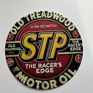 STP Motor Oil 8&quot; Tin Metal Sign Motor Oil Gas Mancave Decor Racing Sign Rustic Garage Vintage Style Home Decor Gifts for Dad Small Sign