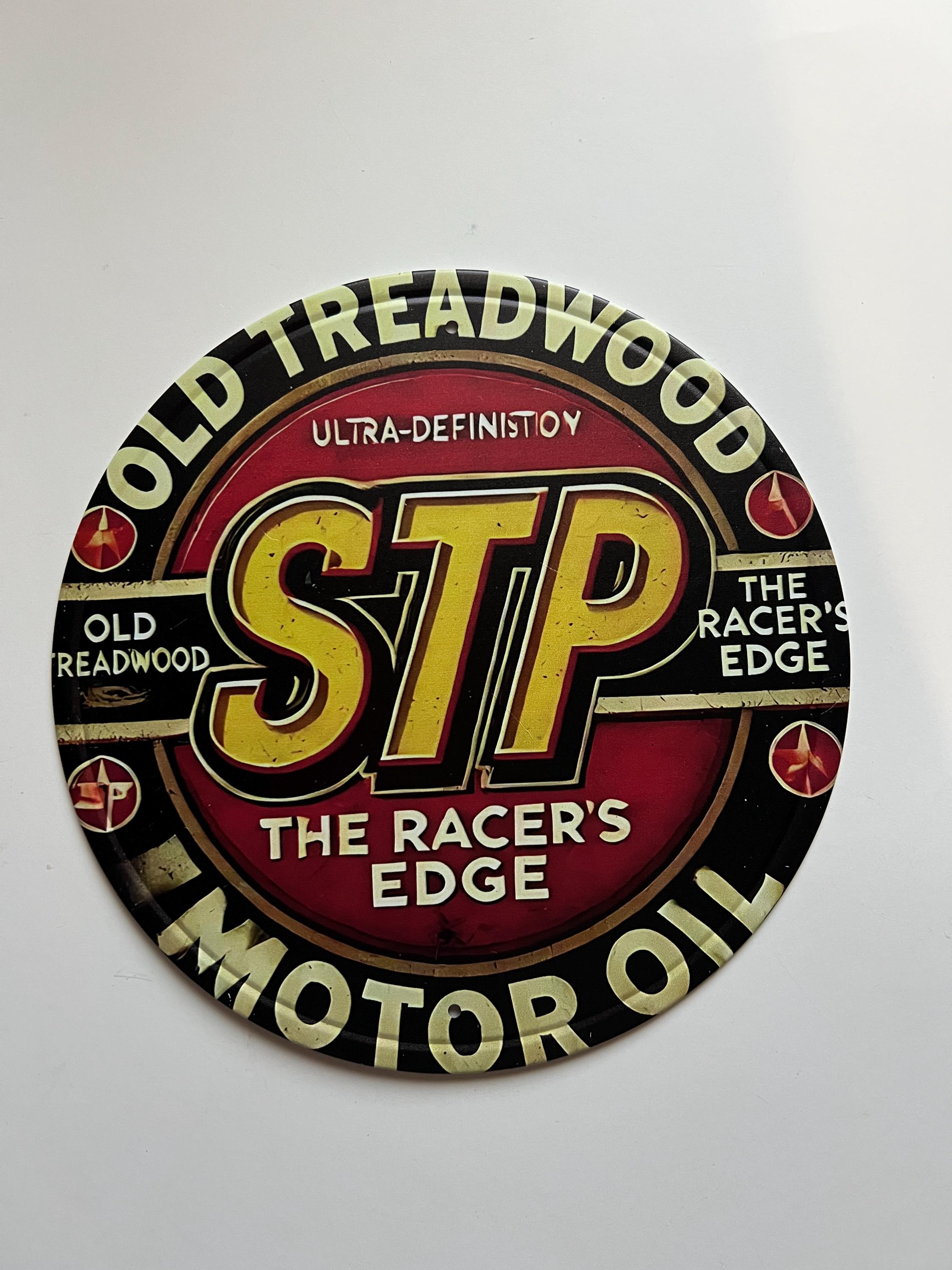 Stp Sign Round STP Motor Oil 8