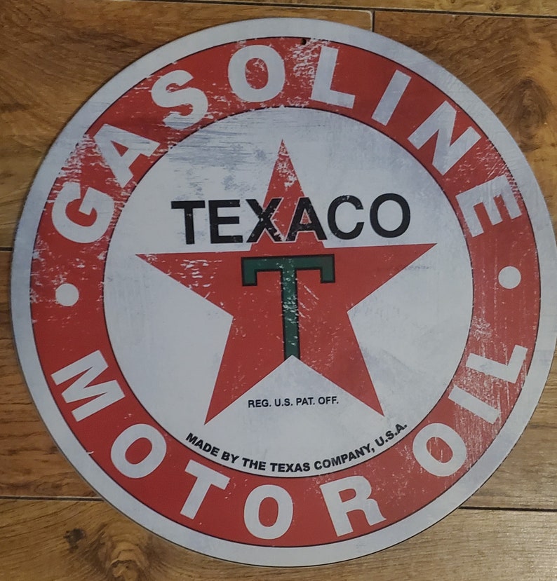 Texaco Gasoline Sign Motor Oil Gas Station Mancave Decor Tin Sign 11.75 ...