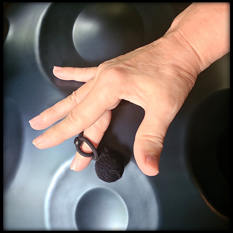 Handpan Finger Mallets - 1" Rubber (also for Rav Drum, Tongue Drum, Hang Drum, Steel Drum) - Set of 2 image 1