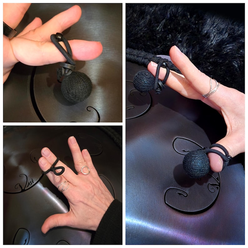 Handpan Finger Mallets - 1" Rubber (also for Rav Drum, Tongue Drum, Hang Drum, Steel Drum) - Set of 2 image 2