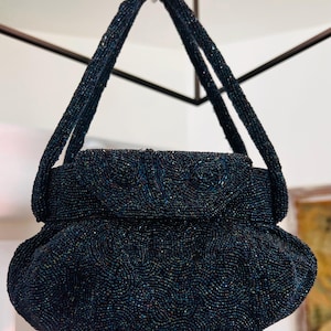 stunning 1940s CHARLET clutch bag , K&G Paris,  vintage evening beaded bag