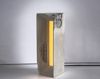 Industrial Table Lamp / Concrete Desk Light / Unique Home Decor / Rustic Lighting / Modern Loft Decor / Luxury Gift For Him / Cement Decor
