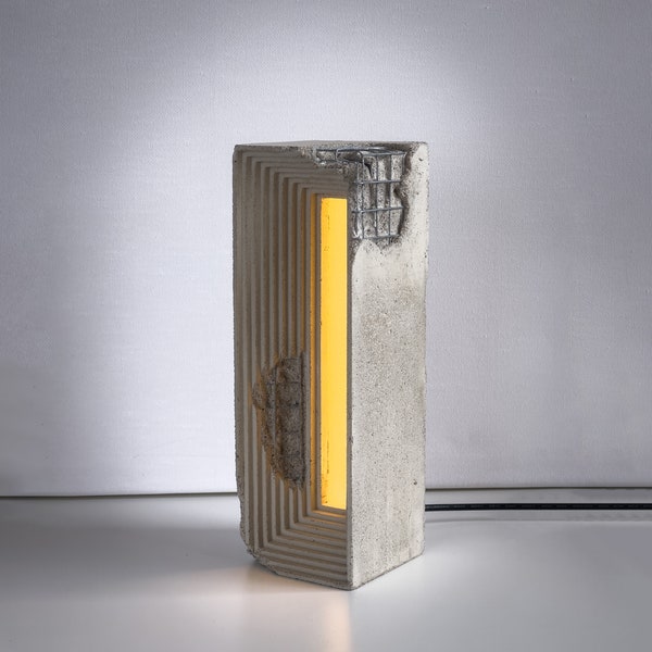 Industrial Table Lamp / Concrete Desk Light / Unique Home Decor / Rustic Lighting / Modern Loft Decor / Luxury Gift For Him / Cement Decor