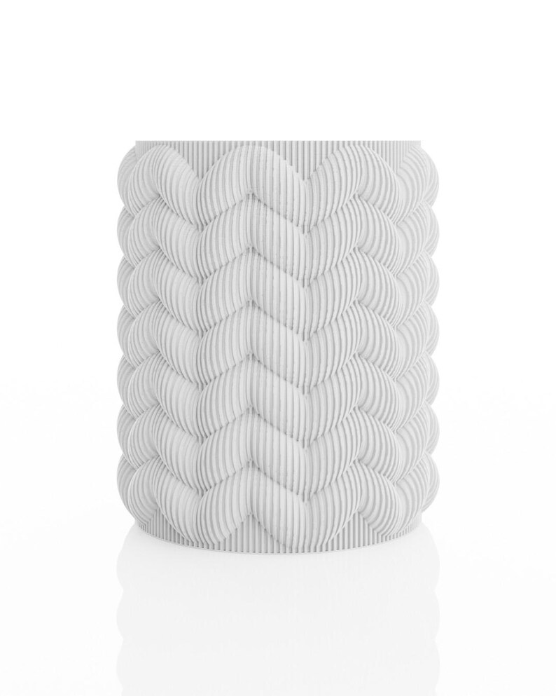 3D Printed Planter – Colorful Plant Pot in Funky or Minimal Design – Modern Indoor Planter – 6” or 7” Decorative Plant Pot White
