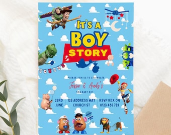 Toy Story baby shower Digital toy story invitation baby shower invites E-invite Digital invite Invite birth of boy its a boystory