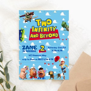 Invitation Toy Story Invitation Two infinity et au-delà Invitation numérique d'anniversaire pour enfant Invitation électronique Invitation numérique à faire vous-même