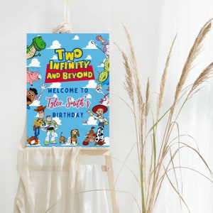 Two infinity welcome sign editable A1 Toy Story birthday  poster