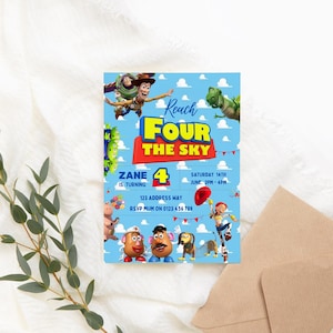 Reach for the sky templates toy story pintables editable invitation