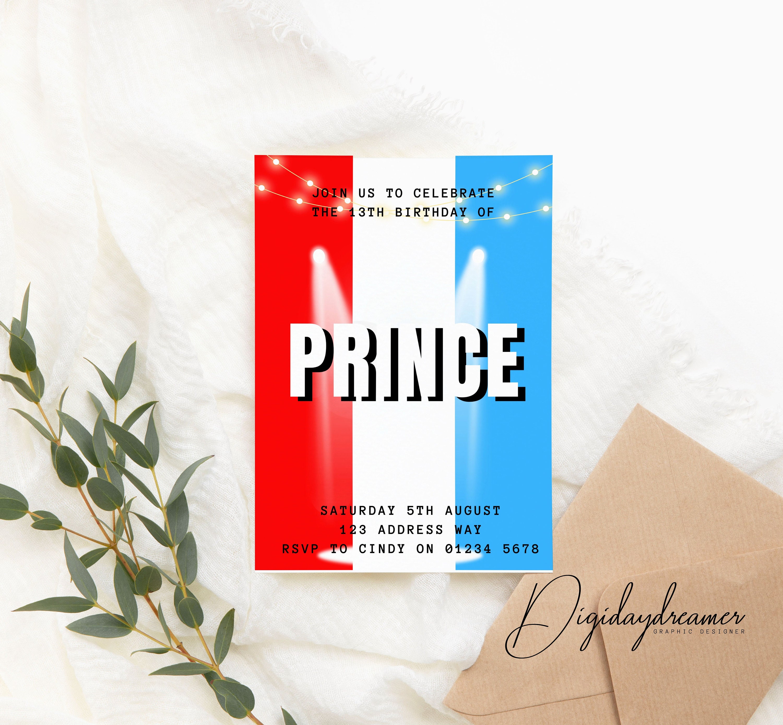 Prime Birthday Invitation Evite Template Instant Digital Etsy UK