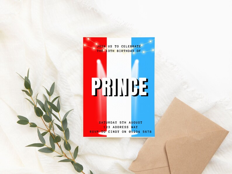 Prime Birthday Invitation Evite Template Instant Digital Etsy