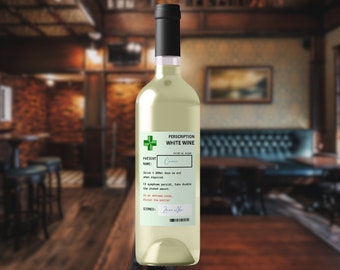 Editable prescription wine bottle label template DIY wine template printable