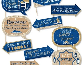 10 peice Ramadan Kareem photo booth props/ Ramadan theme party decor/