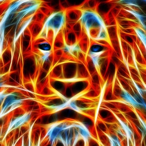 Fractal Flame Lion Cross Stitch Pattern, Pattern Keeper Compatible
