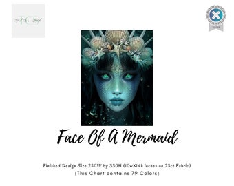 Face Of A Mermaid Cross Stitch Pattern, Pattern Keeper Compatible