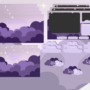 Cozy Clouds Twitch Streaming Package | Twitch Alerts | Twitch overlays | Twitch Panels | Animated scenes |