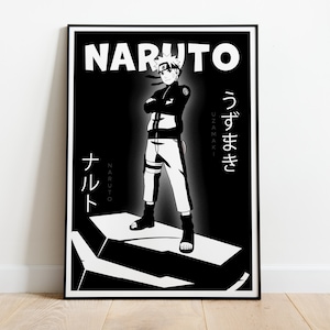 Ästhetisches Anime Poster, Wand Kunst Dekor, schwarz weiß Poster, minimalistische abstrakte Wand, digitaler Download
