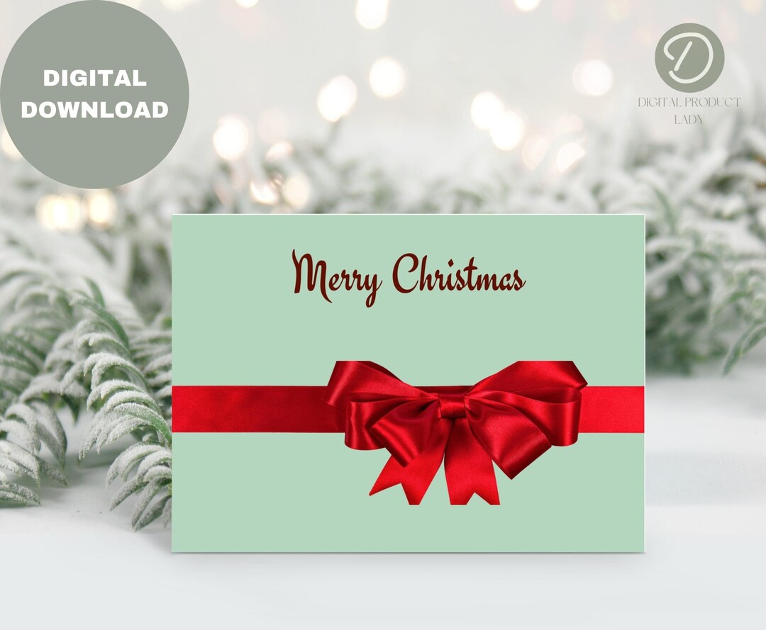 Printable Christmas Greeting Card Instant Download 7x5 Inch Card for ...