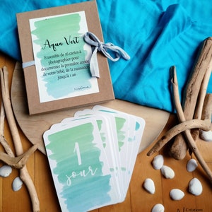 Aqua Green Baby Step Cards