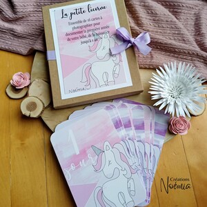 Cartes étapes bébé La petite licorne