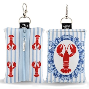 Hummer Neopren Zipper Pouch: Kustnära nyckelringsplånbok med smörberlock