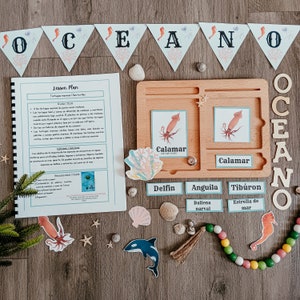 Spanish Marine Animals | Montessori inspired Ocean animals | Charlotte Mason Unit study