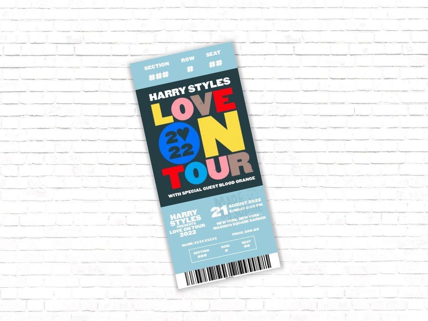 Concert Harry Styles 2021 Prix Harry styles tickets - Etsy France