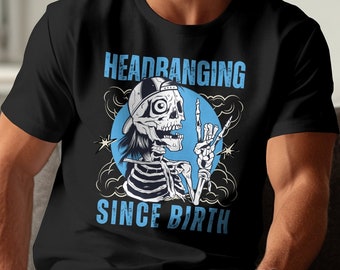 Camiseta de Rock Skelton, camiseta de Halloween, camiseta de Halloween, camiseta de Skeleton Rocker, rock and roll, camiseta de rockero roadie, heavy metal con handbanging