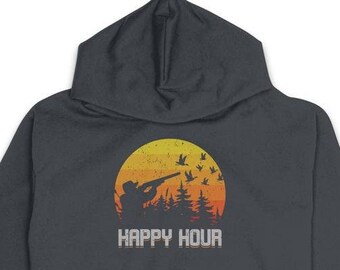 Duck Hunting Happy Hour Hoodie, Duck Hunt, Duck Hunter Pullover, Duck Hunting Gifts, Gift For Duck Hunter, Christmas Apparel, Waterfowl