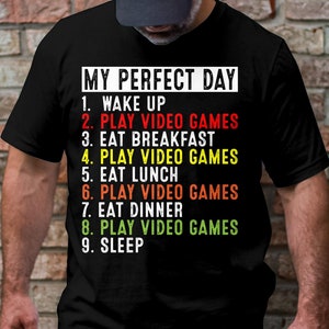 Gamer daily routine my perfect day wakeup play video games eat