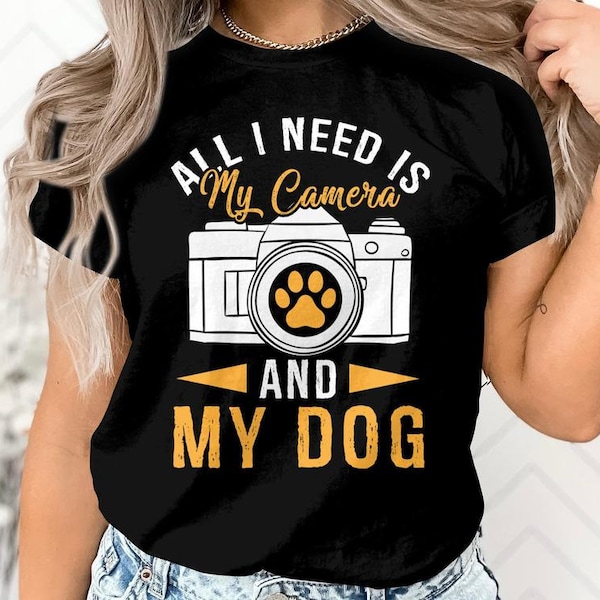 My Camera and My Dog T-shirt, Camera Tee, Funny Camera Shirt, Camera Lover, Photographer Gift, Photography Gift, Camera Tee, Cameraman Shirt