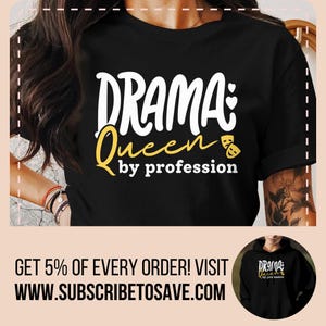 Acting Drama Queen T-Shirt, Funny Theater Shirt, Actress Gifts, Theatre Gift, Drama Queen Tee, Performing Arts Shirt, Acting Coach Top